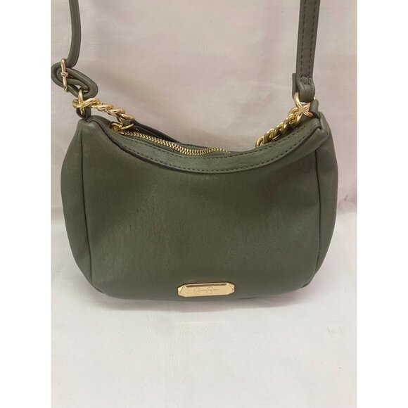 Jessica Simpson Olive Green Crossbody with Matching  Zipper Credit Card Holder - Picture 1 of 13
